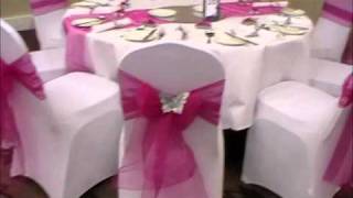 chair covers for weddings with butterflies, table runners, napkin ties and favour