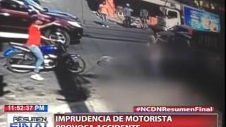 Imprudencia de motorista provoca accidente