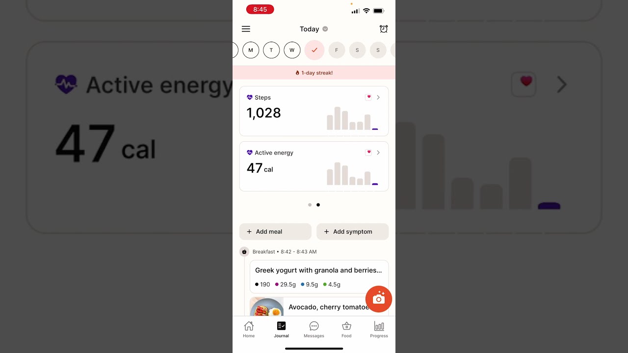 Calorie and Macro Tracking in the Nourish App