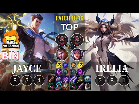 SN Bin Jayce vs Irelia Top - KR Patch 10.16