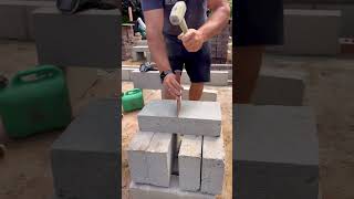 How To Cut Concrete Blocks Like A Pro…#how #howto #block #tips #tricks #hack #building #shorts