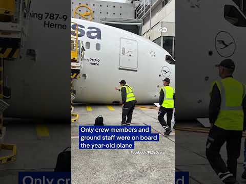 Lufthansa employees injured after Boeing 787's nose landing gear collapses | DW News
