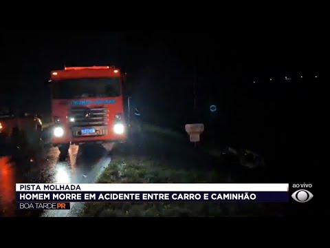 Tragédia na PR-158: Palio e caminhão saem da pista após colisão; 1 morto