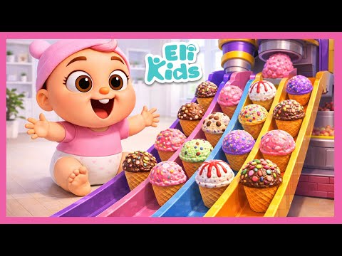 MEGA Ice Cream Machine | Colorful Ice Cream | Fun Nursery Rhymes | Eli Kids