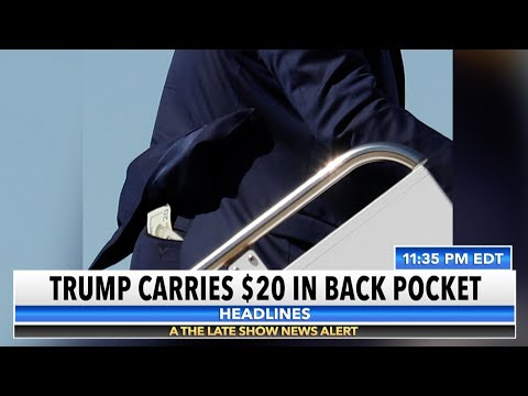 $20 Bill Almost Escapes From Donald Trump's Back Pocket