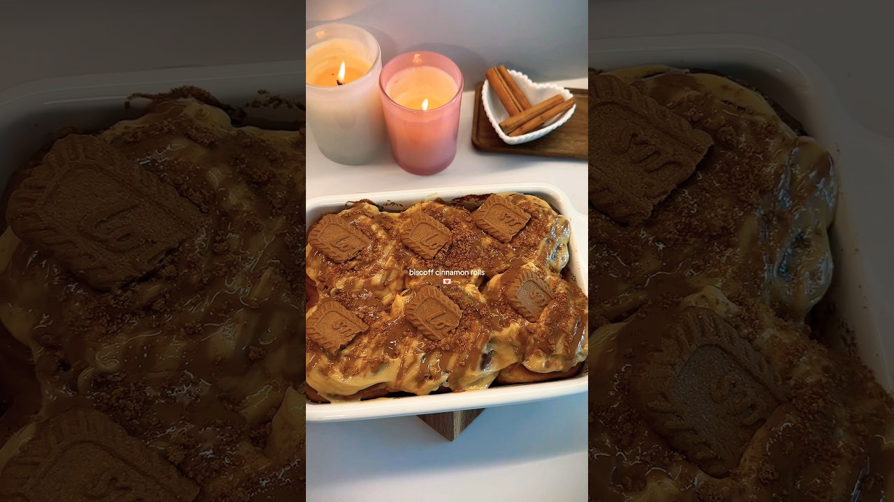 Biscoff Cinnamon Rolls 🤎 #baking #cinnamonrolls #biscoff #bakingrecipe #recipe