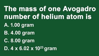 The mass of one avogadro number of Helium atom