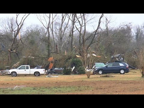 Tornado aftermath in Hale County, Alabama