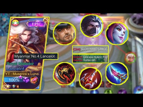 SOLO RANK RISKING WINRATE AND MMR SUPREME MYANMAR LANCELOT 17 KILL - TOP 1 GLOBAL LANCELOT MUSERZA