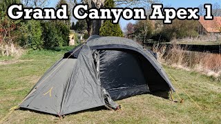 Grand Canyon Apex 1 - kleines, sturmsicheres 1 Personen Zelt für unter 100 Euro