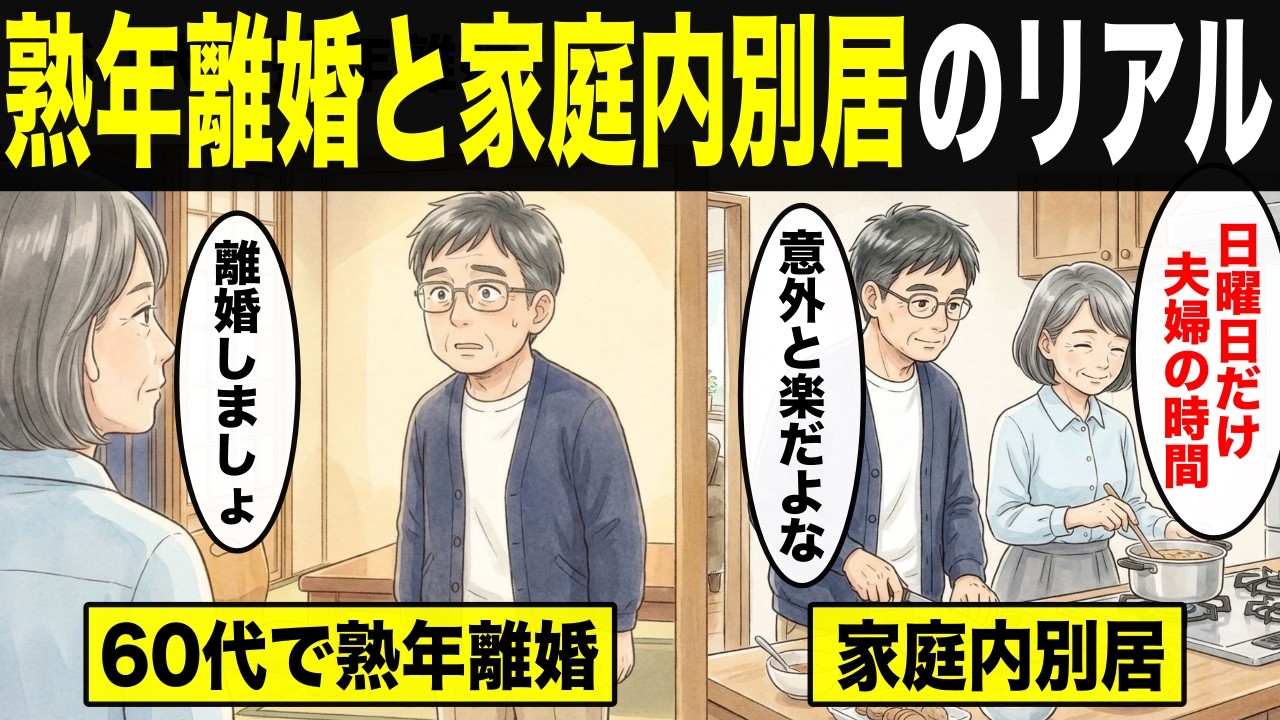 【漫画】６０代・７０代夫婦の熟年離婚 VS 熟年家庭内別居、どっちが幸せなのか？