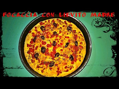 RICETTA- FOCACCIA con pomodorini e olive con LIEVITO MADRE
