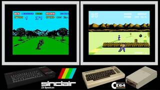 ZX Spectrum vs C64 : ENDURO RACER (Side by side comparison)