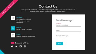 Complete Responsive Contact Us Page in HTML and CSS