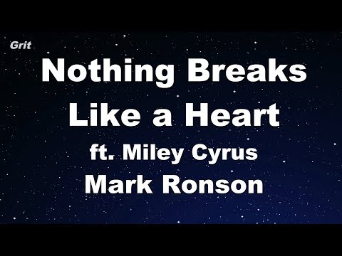 Nothing Breaks Like a Heart ft. Miley Cyrus - Mark Ronson Karaoke 【No Guide Melody】 Instrumental