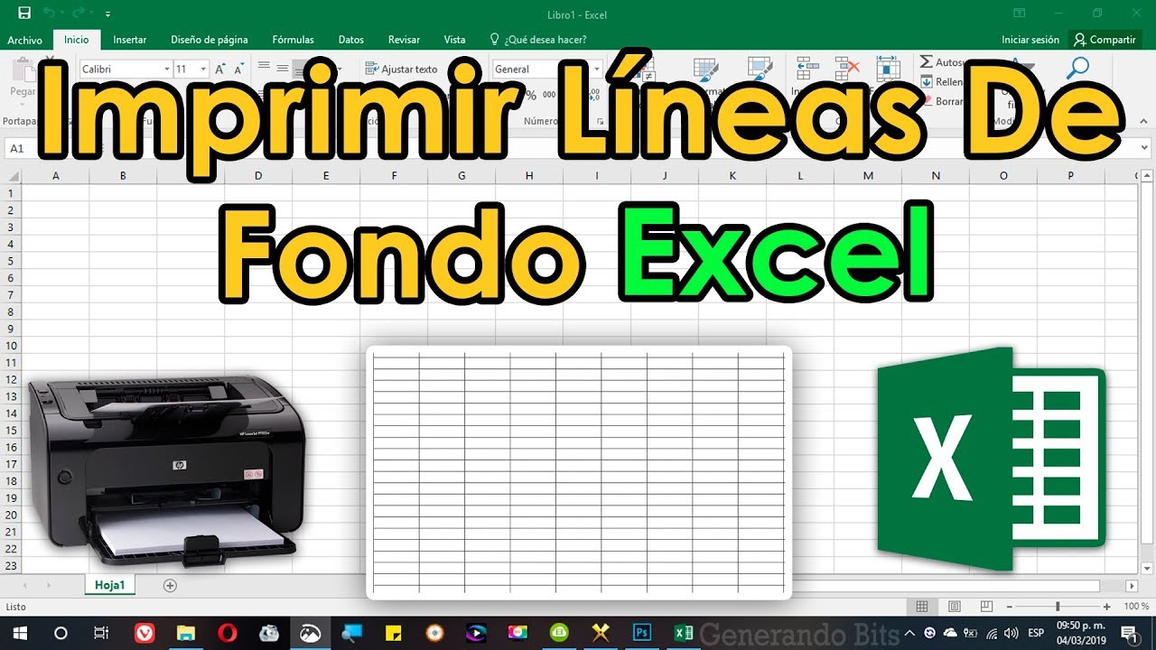 Como imprimir lineas de fondo hojas de calculo Excel hacer visible cuadricula