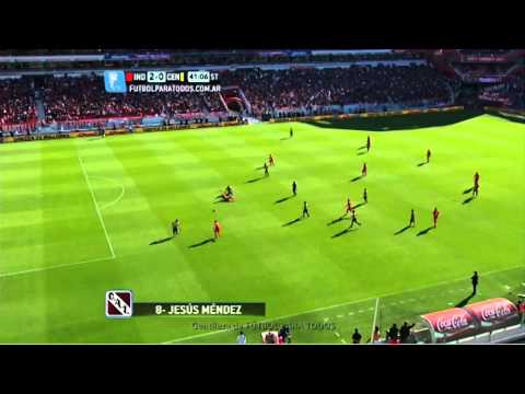 Gol de Méndez. Independiente 2 - Central 0. Fecha 9. Torneo Primera División 2014. FPT.