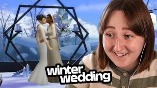 I built a SNOW COVERED wedding venue in The Sims 4!