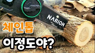 21v 초강력 12인지 충전 체인톱 사용해 보니!