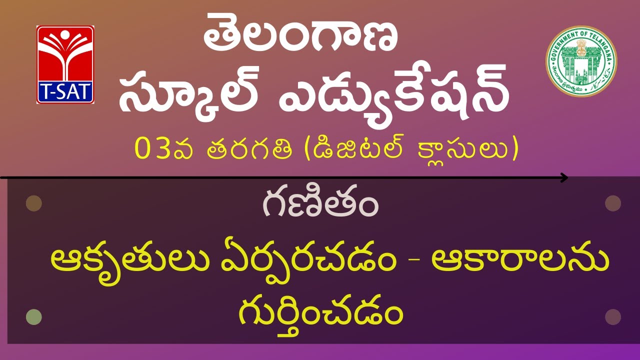 III Class (T/M) || గణితం - ఆకృతులు ఏర్పరచడం - ఆకారాలను గుర్తించడం