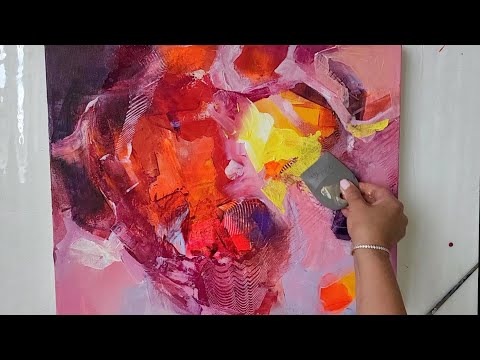 How To Blend Warm Colors 🎨 With A Catalyst Wedge & Silicone tools For Abstract Art #satisfying