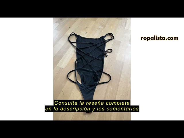 Vídeo relacionado con KOEMCY Body Mujer Sexy Backless Bodies Vestir Sin Mangas Body Mono Elegante Bodysuit de Negro Mujer Top, L