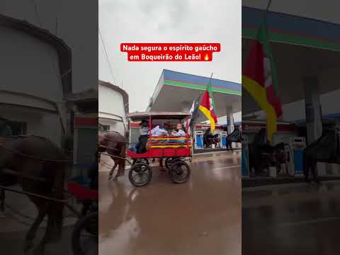 Nada segura o espírito gaúcho em Boqueirão do Leão! 🔥#valedoriopardo #chuva #riograndedosul