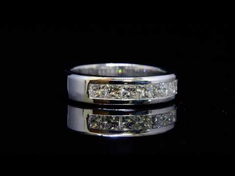 1.25ct Natural Princess Channel Set Men's Wedding Band