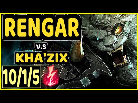 Nightblue3 (RENGAR) vs KHA'ZIX - 10/1/5 KDA JUNGLE GAMEPLAY - NA Ranked GRANDMASTER