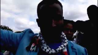 A Somali citizen taking part in the march against xenophobia