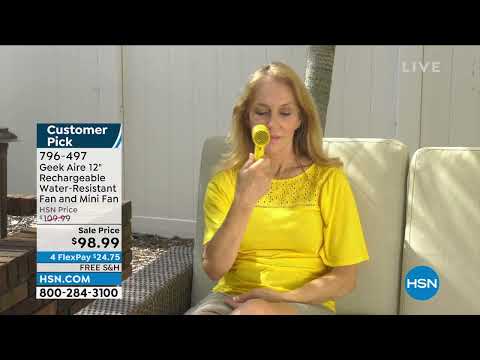 Geek Aire 12" Rechargeable WaterResistant Fan and Mini F...