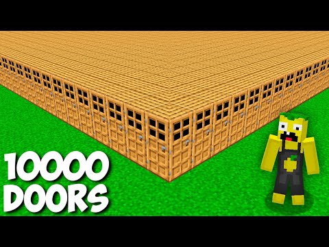 How do I OPEN 10000 DOORS in Minecraft ? NEW SECRET PASSAGE BEHIND THE DOOR !