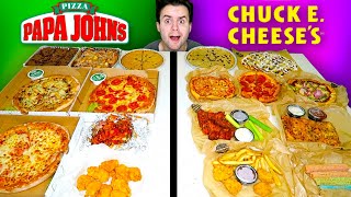 CHUCK E. CHEESE vs. PAPA JOHN'S - Pizza Restaurant Taste Test!