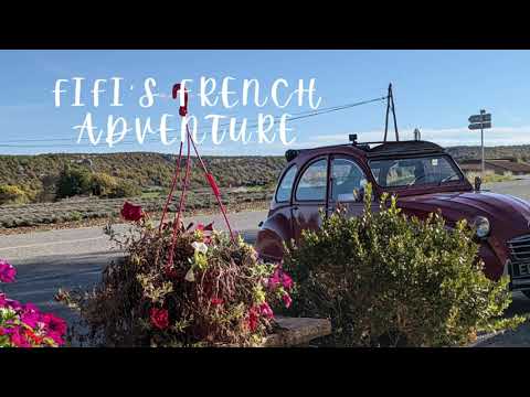 Fifi's French Adventure, driving our vintage Citroen 2CV, to the Boulangerie at Simiane La Rotonde