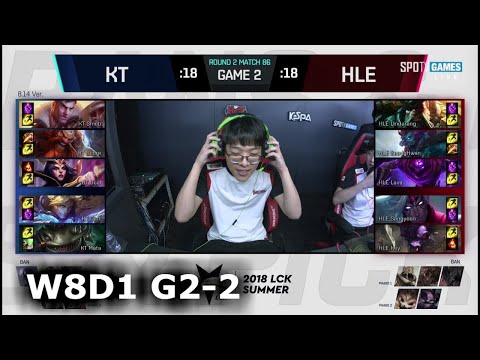 KT vs HLE Game 2 | Week 8 Day 1 S8 LCK Summer 2018 | KT Rolster vs Hanwha Life Esports W8D1 G2