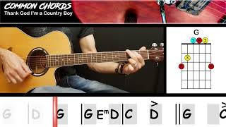 Thank God I'm a Country Boy - John Denver | EASY GUITAR LESSON | Scrolling Chords & Lyrics