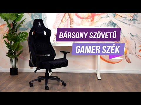 WARRIOR gamer szék, forgószék fekete - bársony szövet (PREMIUM-B08) - Videó