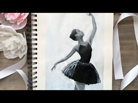 How to paint a ballerina🩰/ Painting for beginners/ Acrylic Paint