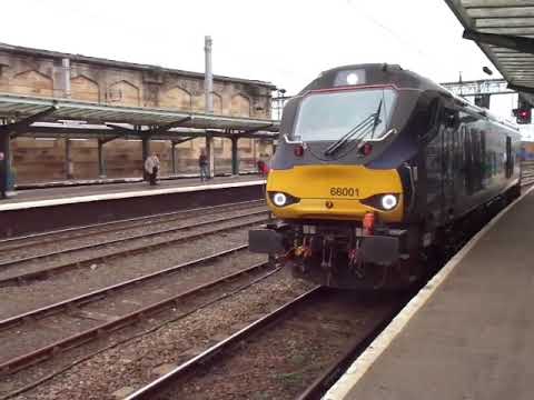 The Class 68 ‘UKLight’ Direct Rail Services (DRS) No.68001 'Evolution' at Carlisle Citadel Station.