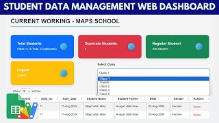 How to Make Student Data Management Web App dashboard with Google Sheets Backend | B32