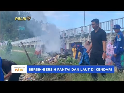 BERSIH BERSIH PANTAI DAN LAUT DIT POLLAIRUD POLDA SULTRA