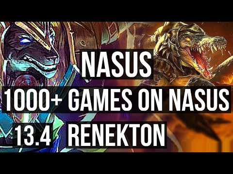 NASUS vs RENEKTON (TOP) | 4/0/2, 1000+ games, 1.3M mastery | KR Master | 13.4