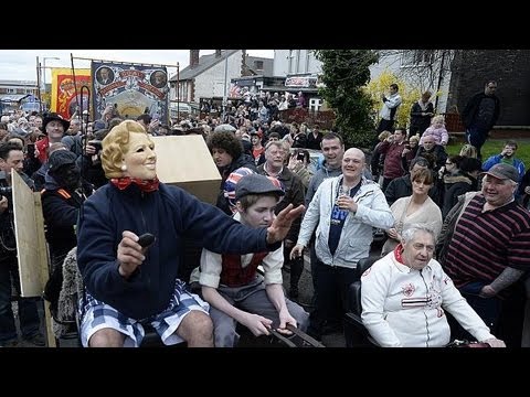 Proteste bei Thatcher-Trauerfeier