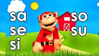 Sílabas sa se si so su - El Mono Sílabo - Videos Infantiles - Educación para Niños #