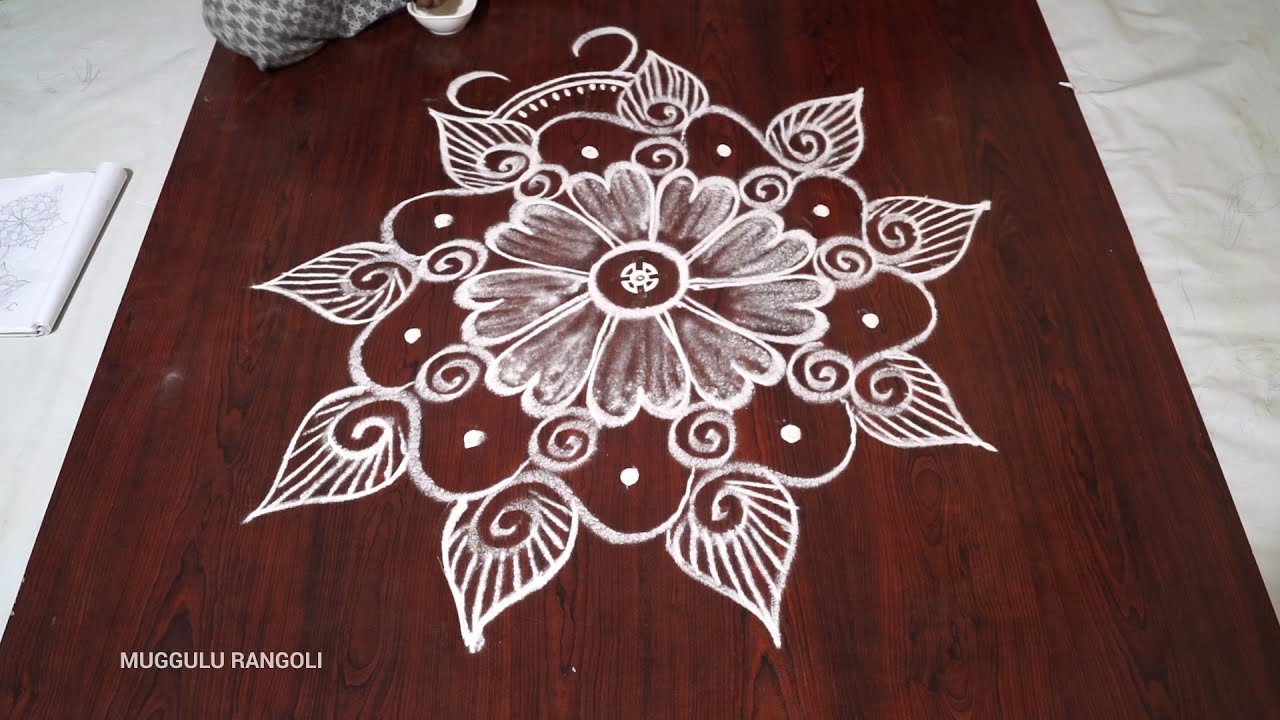 Freehand muggulu festival rangoli design by dheepiika | Videos