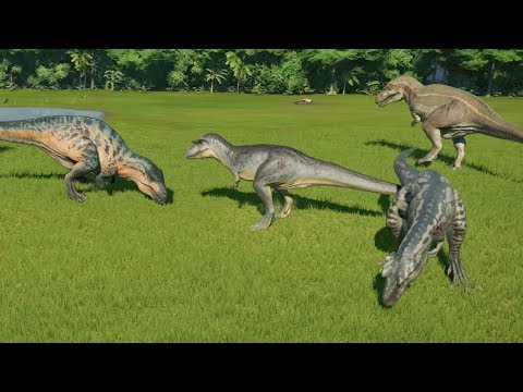 4 Acrocanthosaurus VS 5 Albertosaurus - Jurassic World Evolution