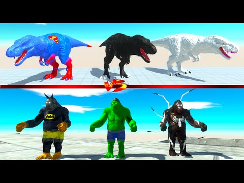 3x T-REX vs 3x GORO RACE BATTLE COMPETITION - Animal Revolt Battle Simulator
