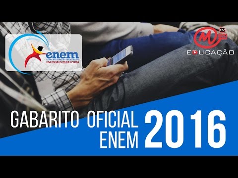Gabarito Enem 2016 - Exclusivo