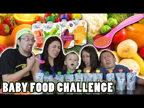 BABY FOOD CHALLENGE!!  Fruits & Vegetables ... Meat'  | FUNnel Vision Video