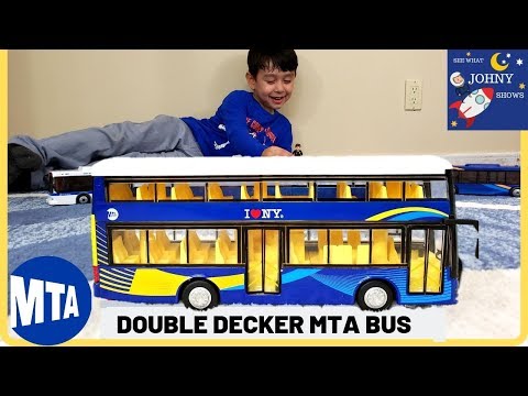 Johny Unboxes NEW MTA Double Decker Bus Toy Video